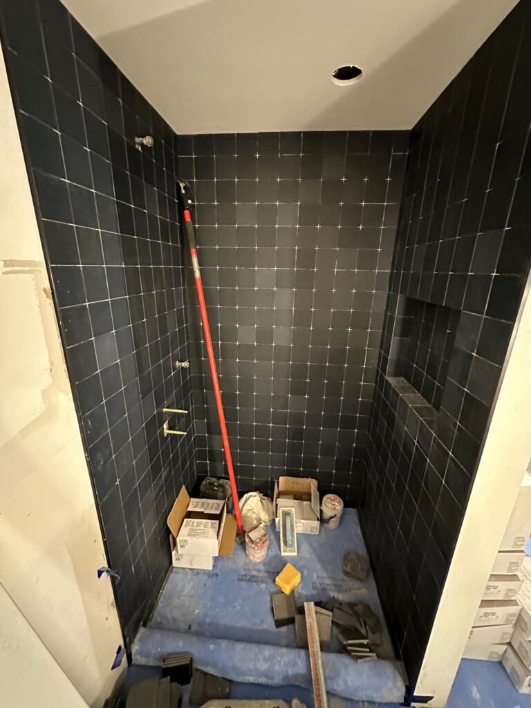 Black Square Shower Tile 