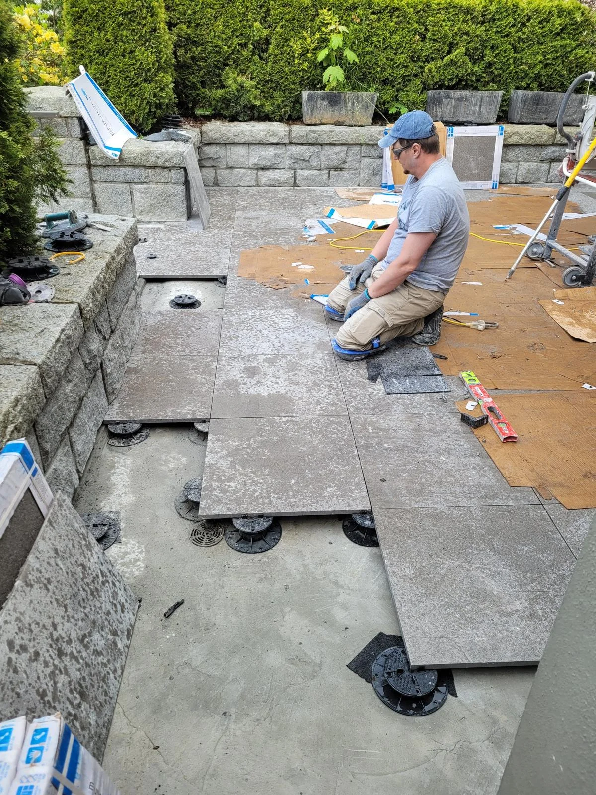 Outdoor tile installation