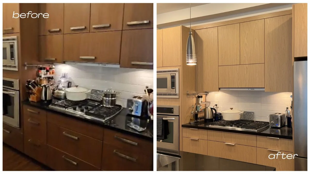 before and after cabinet refacing mt. Pleasant 